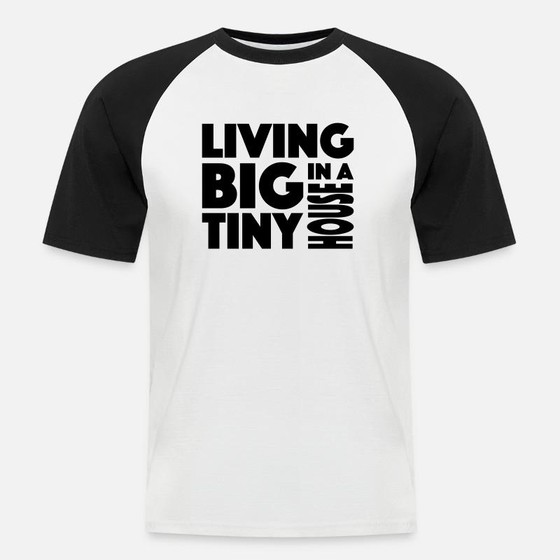 Tiny House - Männer Baseball-T-Shirt - Weiß/Schwarz