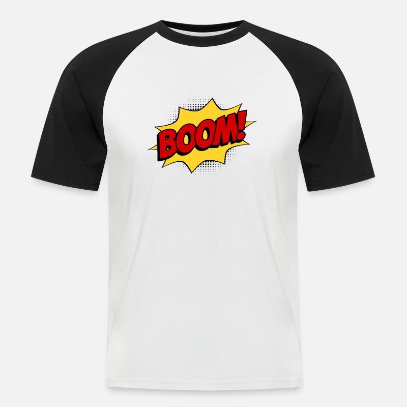 Boom - Kortärmad basebolltröja herr - vit/svart