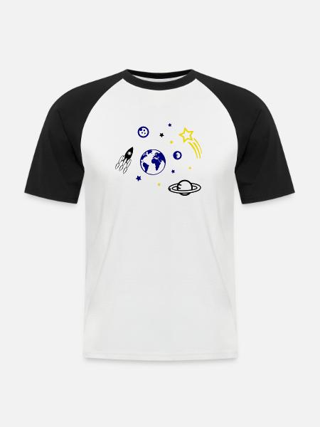 universe - Men's Baseball T-Shirt - white/black