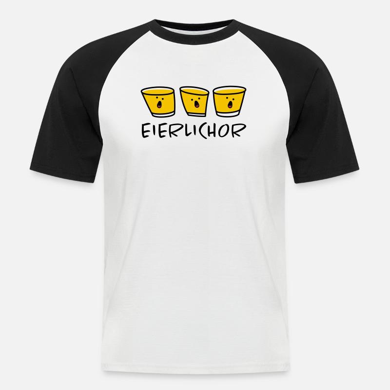 Chor Eierlikör - Männer Baseball-T-Shirt - Weiß/Schwarz