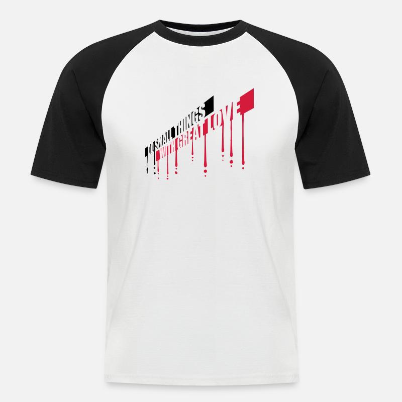 Zitat do small things - Männer Baseball-T-Shirt - Weiß/Schwarz