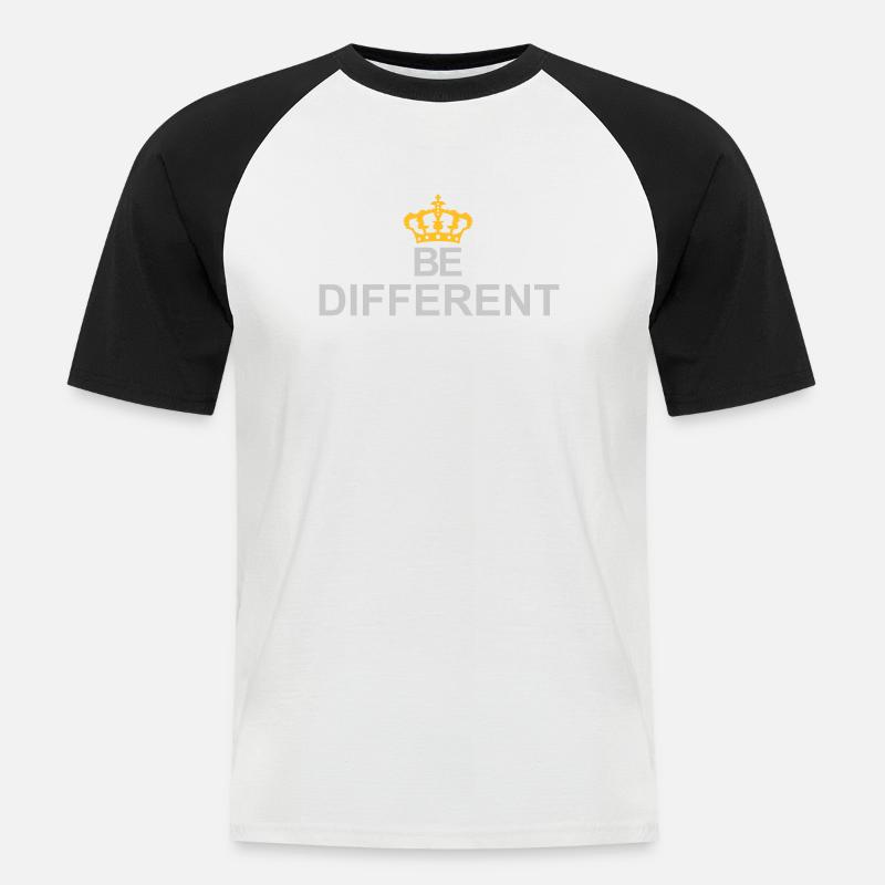 Be different Logo Design - Männer Baseball-T-Shirt - Weiß/Schwarz