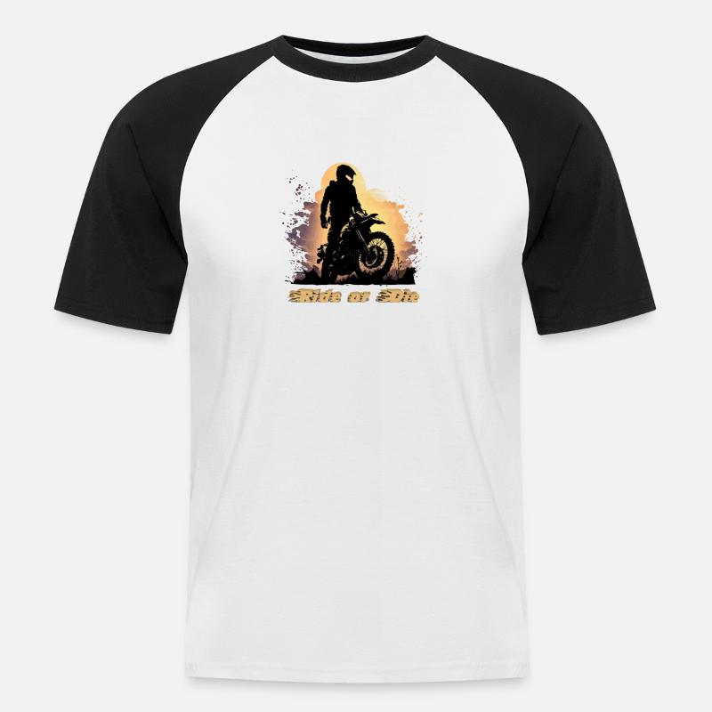 Reiten oder sterben - Männer Baseball-T-Shirt - Weiß/Schwarz