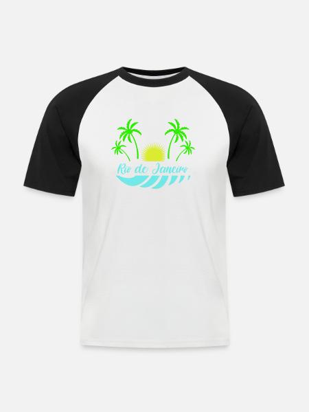 Rio de Janeiro - Men's Baseball T-Shirt - white/black
