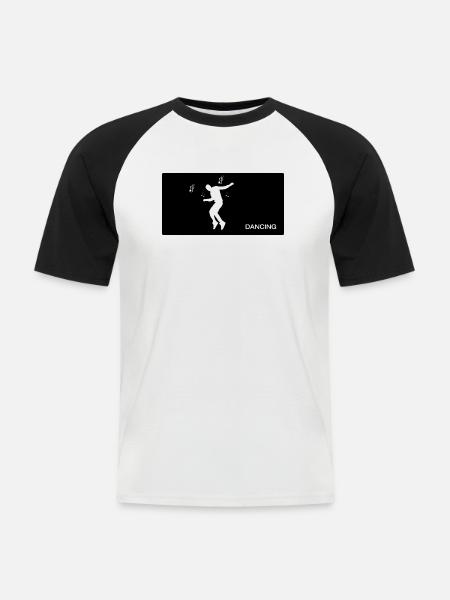 Dancing Dance Music - Männer Baseball-T-Shirt - Weiß/Schwarz