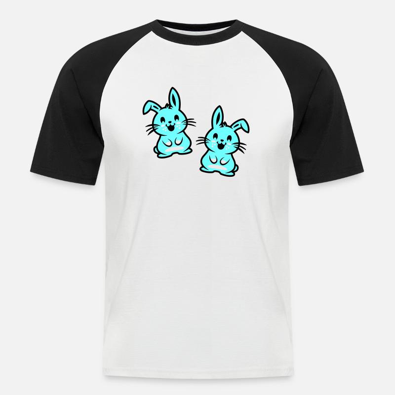 Easter Bunny Easter - Men's Baseball T-Shirt - white/black