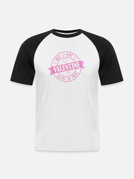 valentine 001 - Männer Baseball-T-Shirt - Weiß/Schwarz