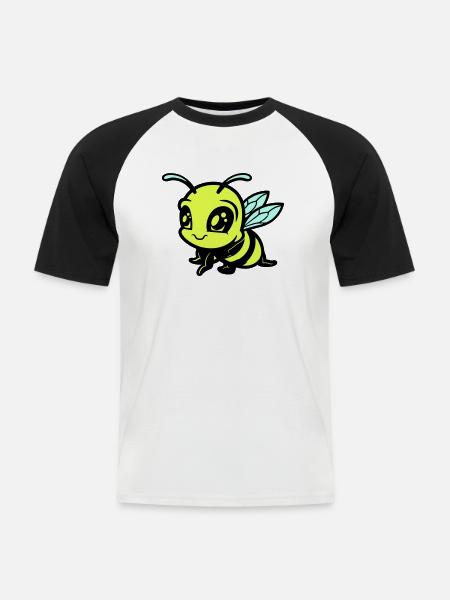 Bee Bumblebee Comic - Men's Baseball T-Shirt - white/black