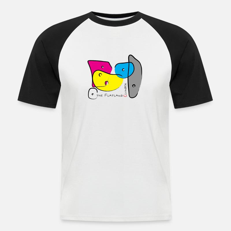Bouldergriffe Farbe 3 - Männer Baseball-T-Shirt - Weiß/Schwarz