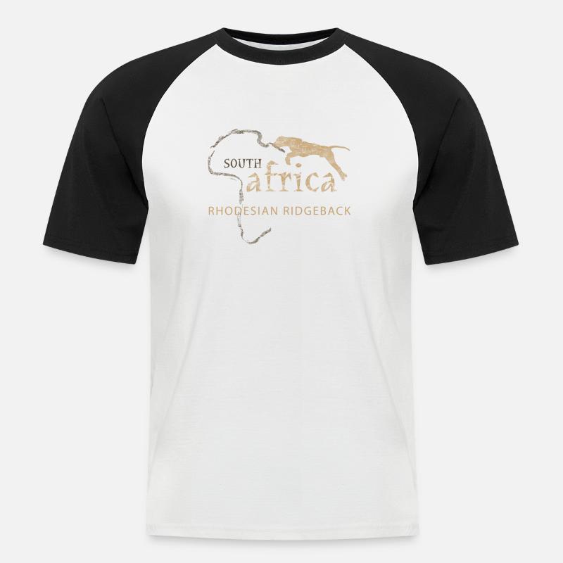 Rhodesian Ridgeback DD - Männer Baseball-T-Shirt - Weiß/Schwarz