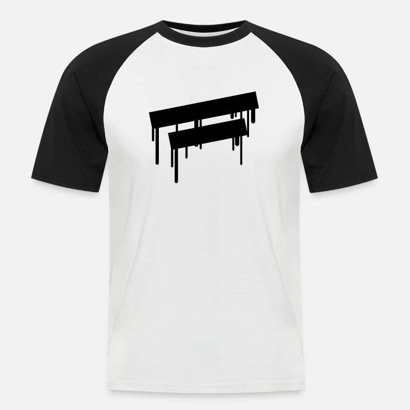 2_empty_graffiti_frames - T-shirt baseball manches courtes Homme - blanc/noir