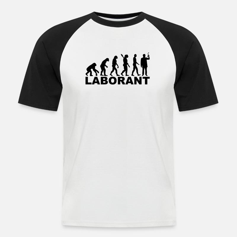 Laborant - Männer Baseball-T-Shirt - Weiß/Schwarz