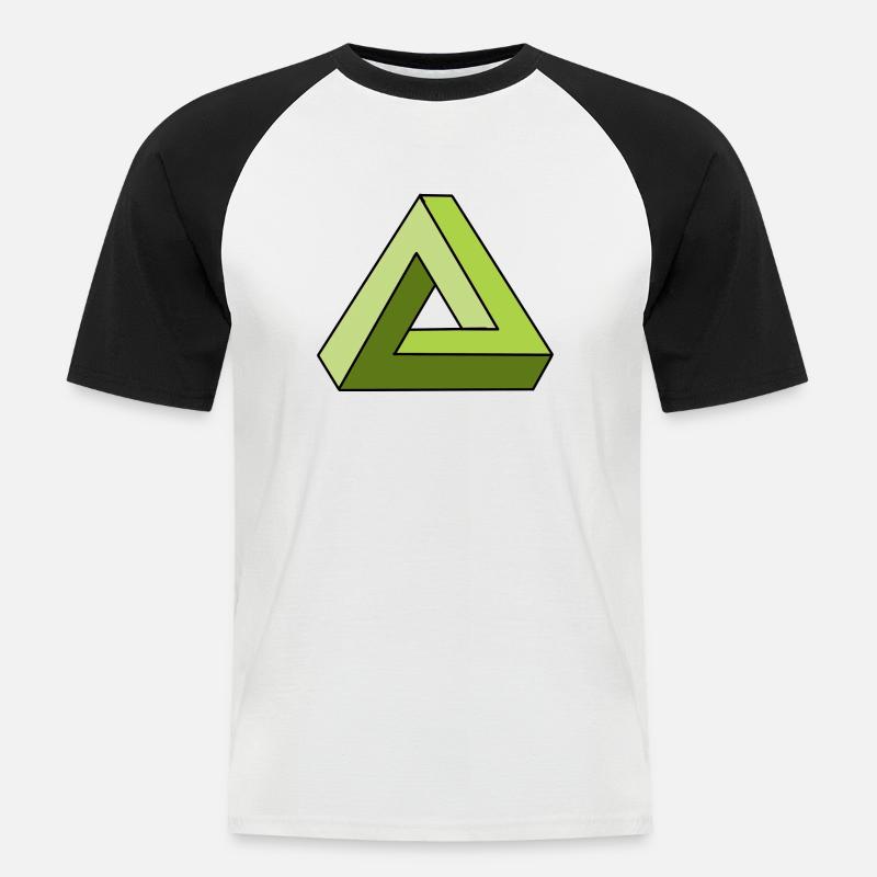 infinity unendlich dreieck cool geschenk - Männer Baseball-T-Shirt - Weiß/Schwarz