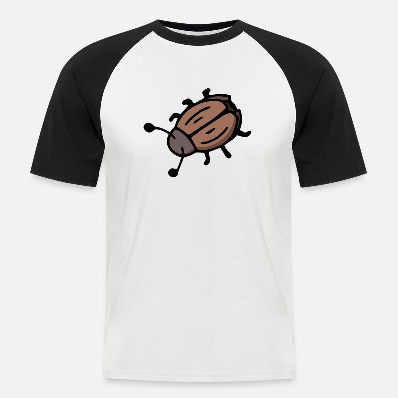 Glückskäfer Insekt Maikäfer Junikäfer - Männer Baseball-T-Shirt - Weiß/Schwarz