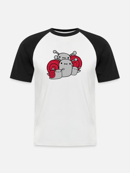 Parents Children Snails - Men's Baseball T-Shirt - white/black