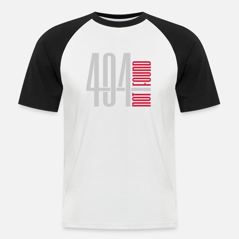 404 not found Error - Männer Baseball-T-Shirt - Weiß/Schwarz