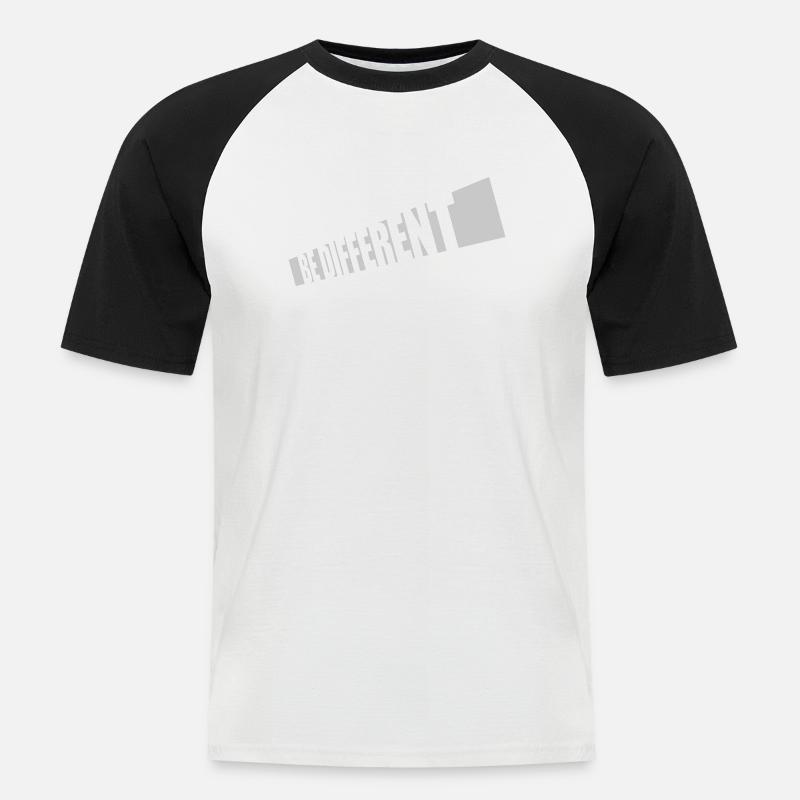 Be different Logo Design - Männer Baseball-T-Shirt - Weiß/Schwarz