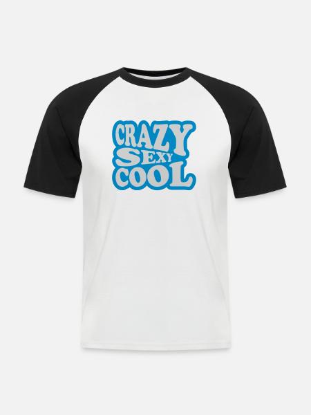 crazy sexy cool Design - Männer Baseball-T-Shirt - Weiß/Schwarz