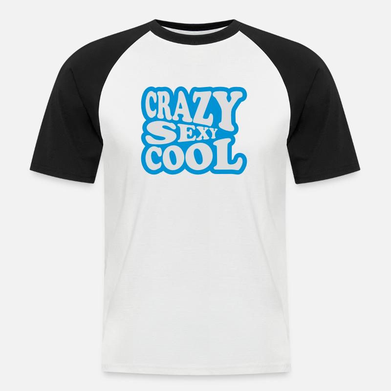 crazy sexy cool Design - Männer Baseball-T-Shirt - Weiß/Schwarz