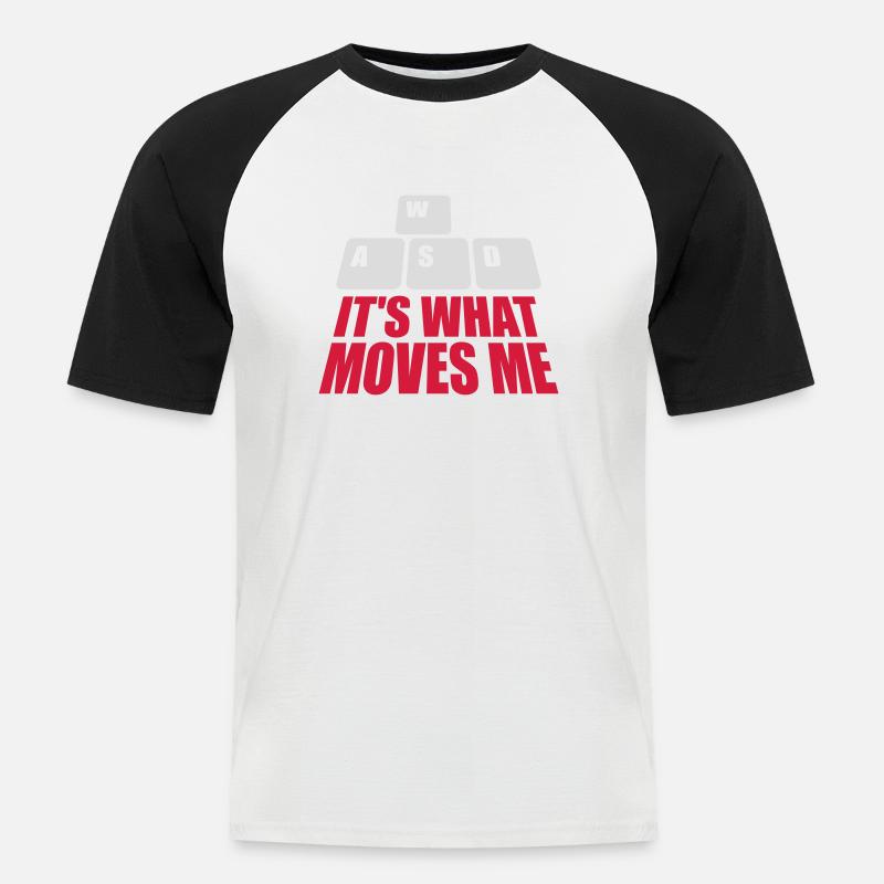 its what moves me - Männer Baseball-T-Shirt - Weiß/Schwarz