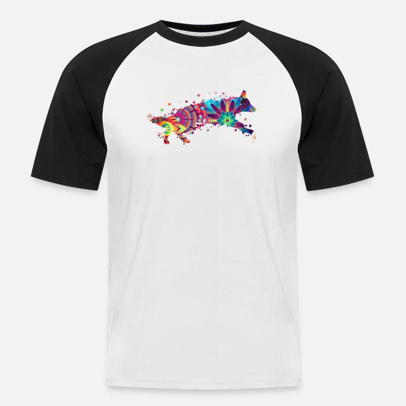 GERMAN SHEPERD Deutscher Schäferhund - Männer Baseball-T-Shirt - Weiß/Schwarz