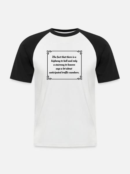 Highway to hell vs. stairway to heaven - Men's Baseball T-Shirt - white/black