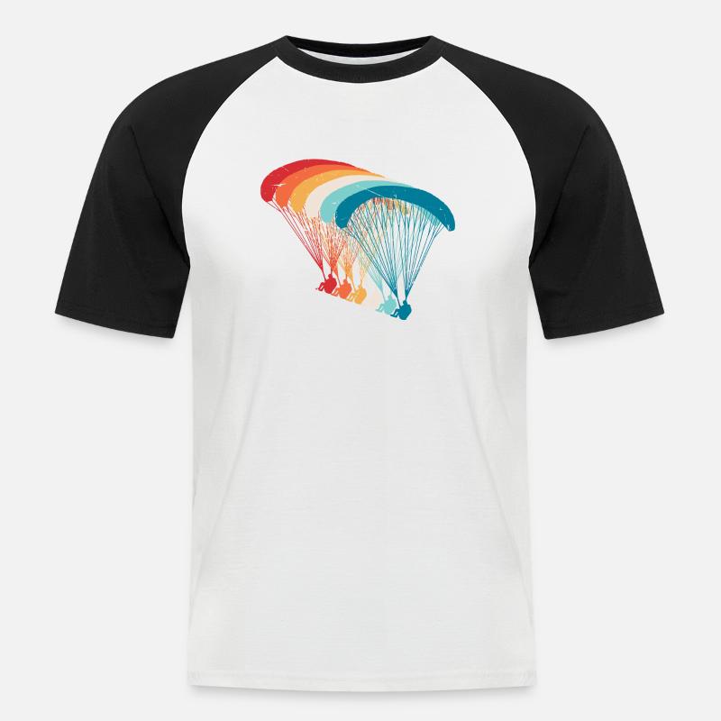 Skydive Evolution: Gleitschirm Design - Männer Baseball-T-Shirt - Weiß/Schwarz