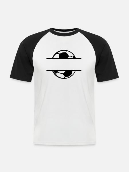 Fußball Soccer - Männer Baseball-T-Shirt - Weiß/Schwarz