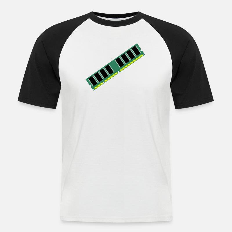 RAM Nerd Geschenkidee - Männer Baseball-T-Shirt - Weiß/Schwarz