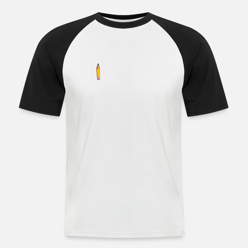 Stift - Männer Baseball-T-Shirt - Weiß/Schwarz