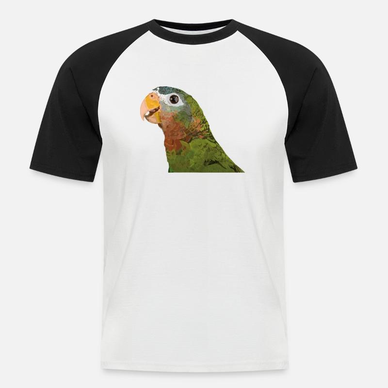 Amazonas mit gelber Rechnung - Männer Baseball-T-Shirt - Weiß/Schwarz