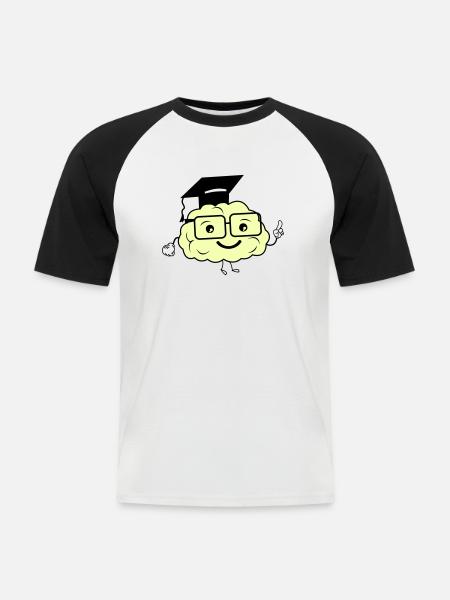 smart brain 02 - Men's Baseball T-Shirt - white/black
