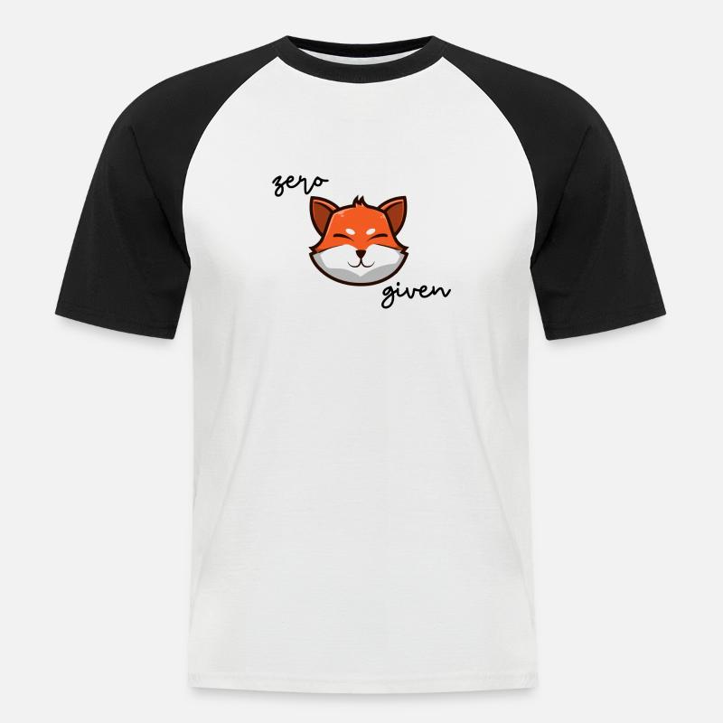Zero Fox given - Männer Baseball-T-Shirt - Weiß/Schwarz