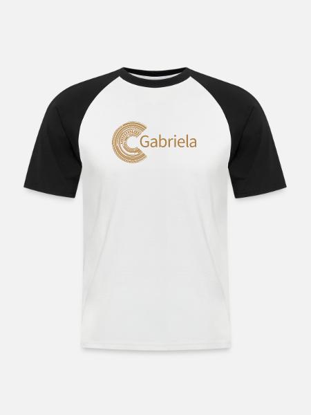 Für Gabriela - Männer Baseball-T-Shirt - Weiß/Schwarz