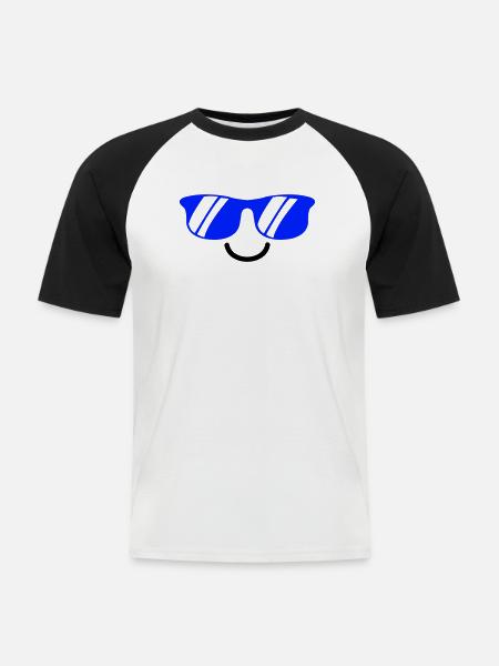 smileface - Männer Baseball-T-Shirt - Weiß/Schwarz