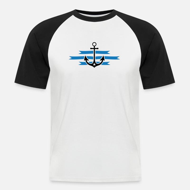 anchor - Men's Baseball T-Shirt - white/black