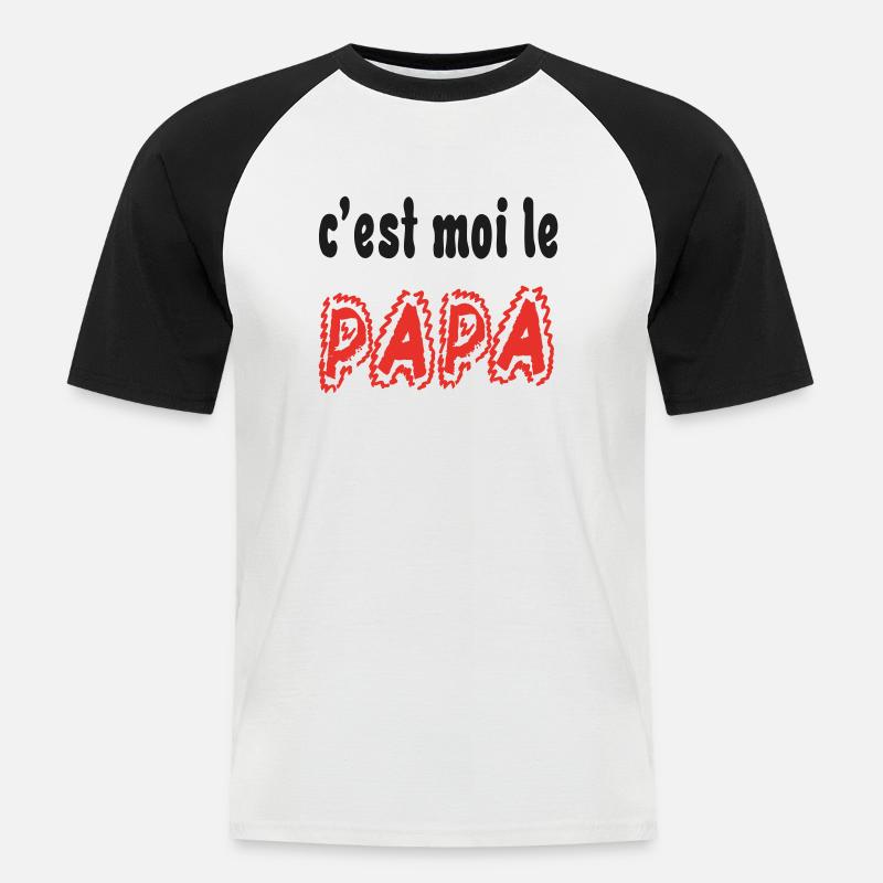 Ich bin der Papa - Männer Baseball-T-Shirt - Weiß/Schwarz
