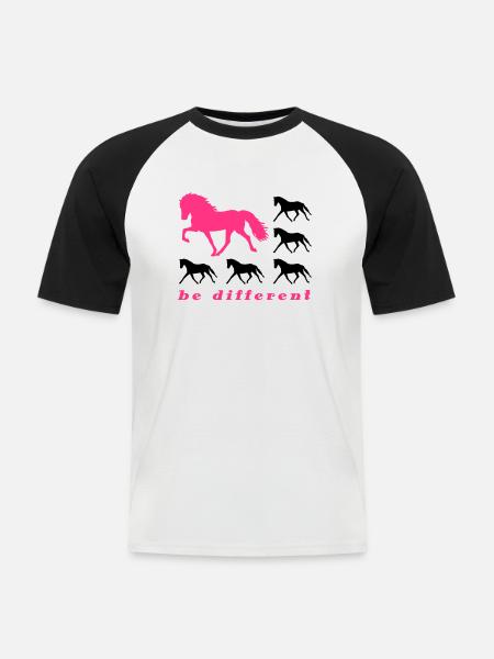 be different - Männer Baseball-T-Shirt - Weiß/Schwarz