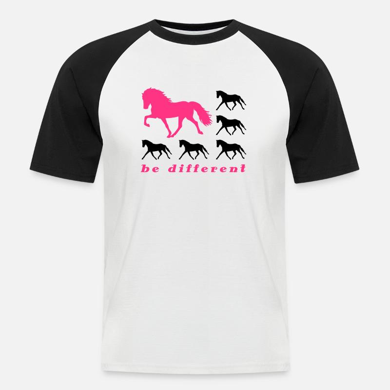 be different - Männer Baseball-T-Shirt - Weiß/Schwarz