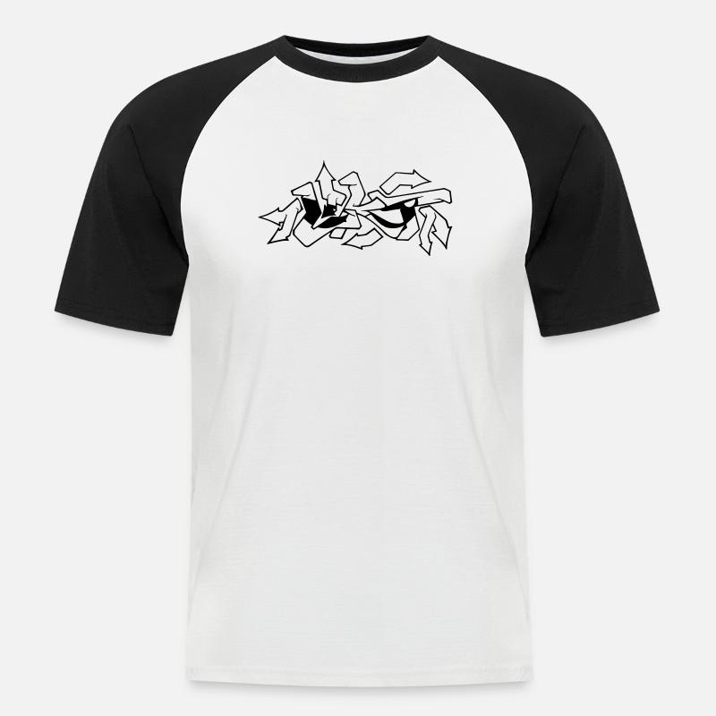 Graffiti Face LKT - Männer Baseball-T-Shirt - Weiß/Schwarz