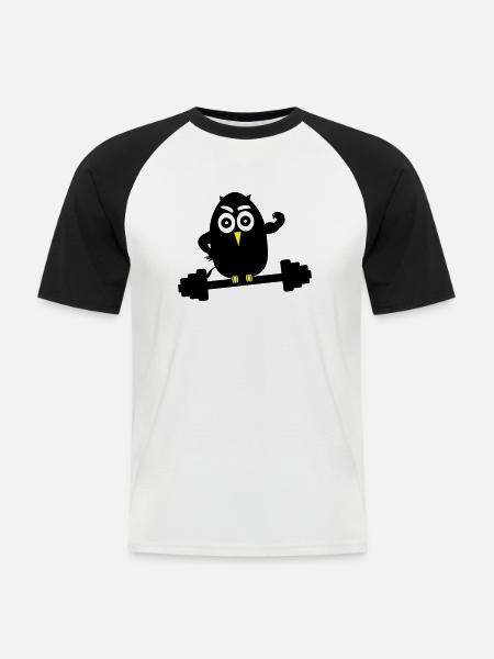 body_building_1 - Männer Baseball-T-Shirt - Weiß/Schwarz