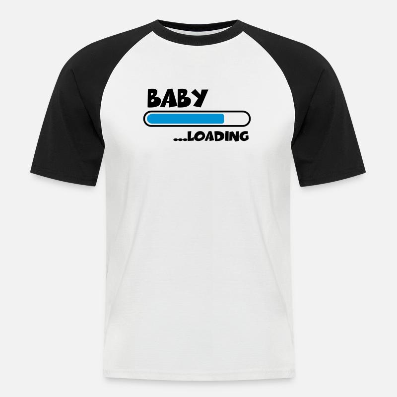 Baby loading - Männer Baseball-T-Shirt - Weiß/Schwarz