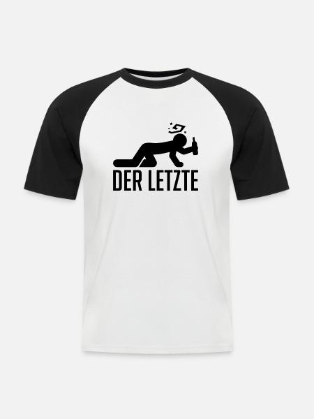 der_letzte_fu1 - Männer Baseball-T-Shirt - Weiß/Schwarz