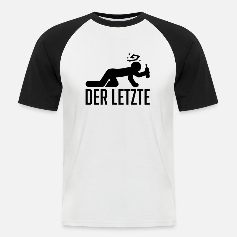der_letzte_fu1 - Männer Baseball-T-Shirt - Weiß/Schwarz