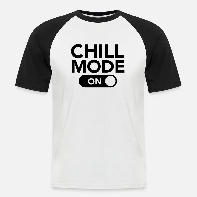 Chill Mode (On) - Männer Baseball-T-Shirt - Weiß/Schwarz