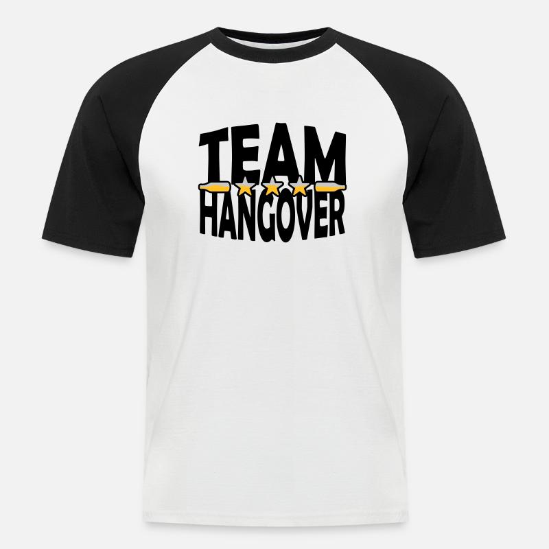 Bouteilles de bière Team Hangover - T-shirt baseball manches courtes Homme - blanc/noir