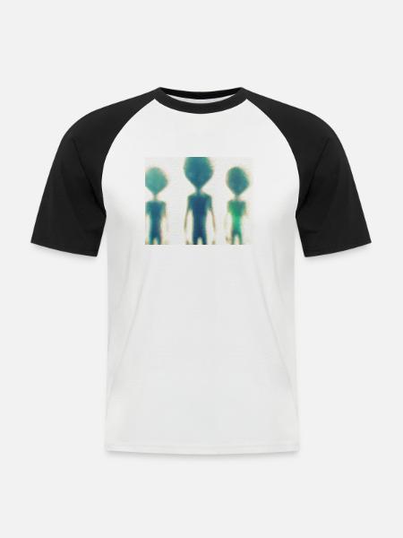 Aliens - Men's Baseball T-Shirt - white/black