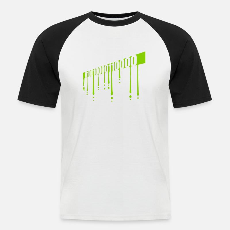 Binary Code Program Language - Men's Baseball T-Shirt - white/black