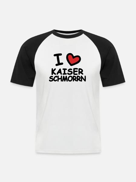I Love Kaiserschmorrn - Men's Baseball T-Shirt - white/black