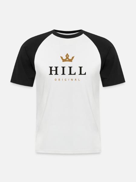 Hill Original Familienlogo - Männer Baseball-T-Shirt - Weiß/Schwarz